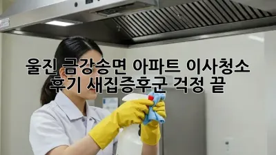 울진 금강송면 아파트 이사청소 후기: 새집증후군 걱정 끝!